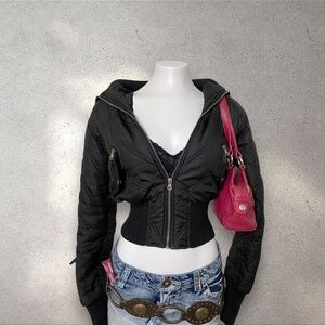 Ashley Black Quilted Cropped Puffer Jacket | Bratz Vibe